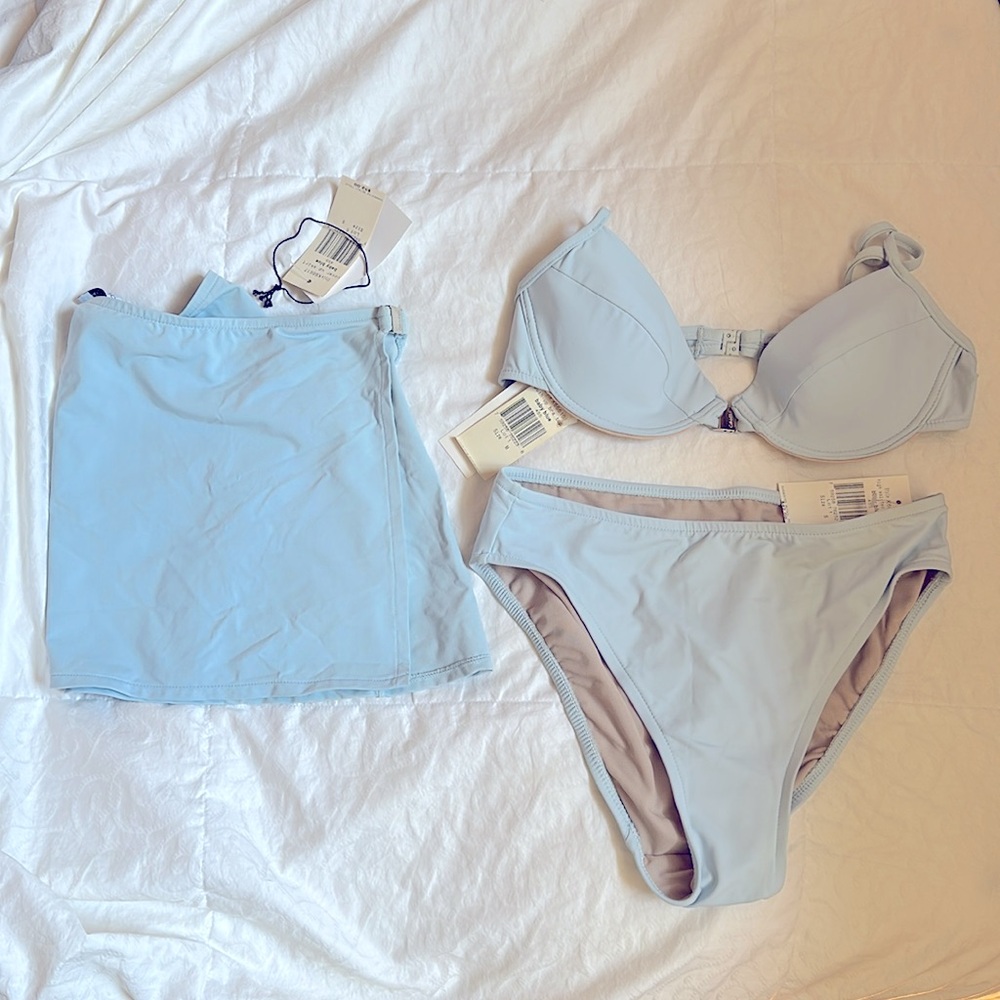 Calvin Klein High Cut Push Up Bikini Set Sarong CK NEW